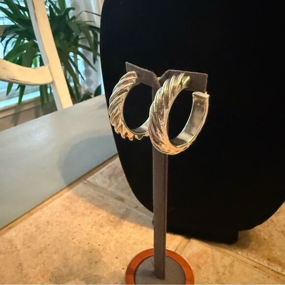 Simon Sebbag 925 Sterling Silver Hoop Earrings - Picture 7 of 15